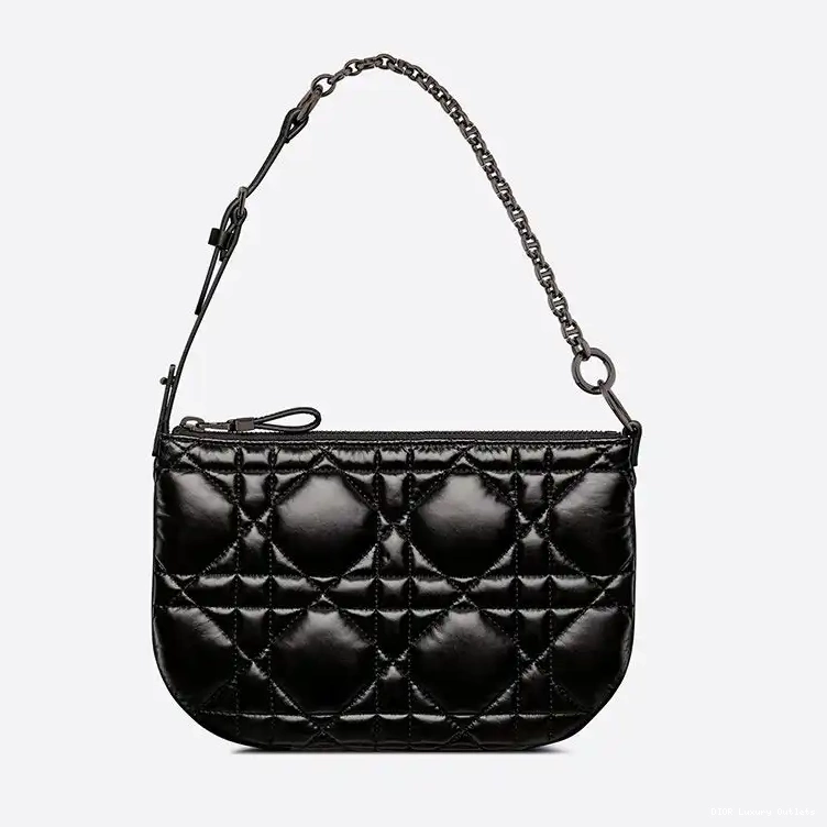 Tulip Quilted Black Caro Dior Bag Mini Macrocannage Calfskin 0404 Luxury